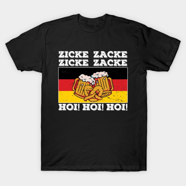 Zicke Zacke Hoi Oktoberfest German Flag Party T-Shirt by Daytone